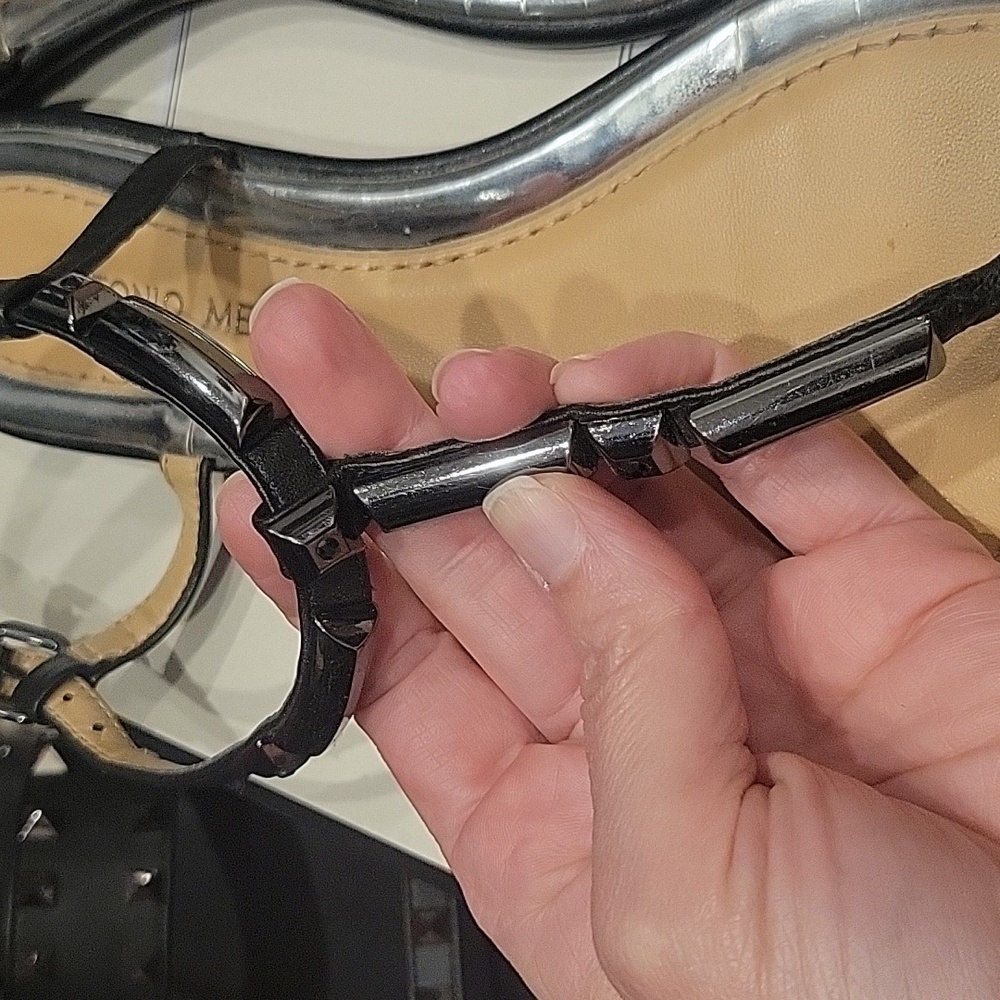 ANTONIO MELANI Black and Silver Thong Sandal - Picture 3 of 6
